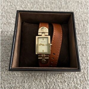 Michael Kors MK 2236 Gold Tone Double Wrap Leather Watch